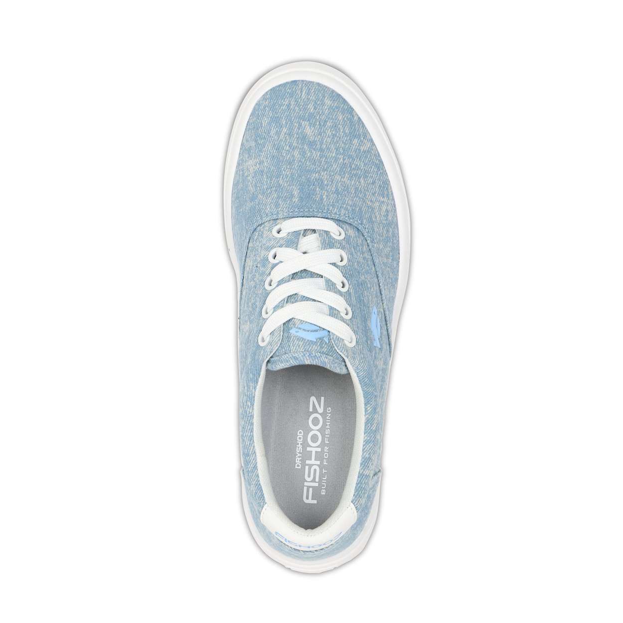 Fishooz Women's Sunwashed Lace Denim/White