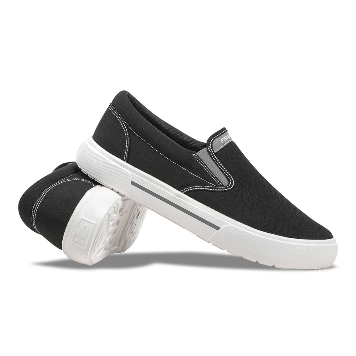 Fishooz Men's Sunbrella® Slip-On Black/White
