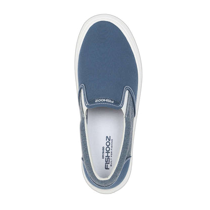 Fishooz Men's Sunbrella® Slip-On Denim/White